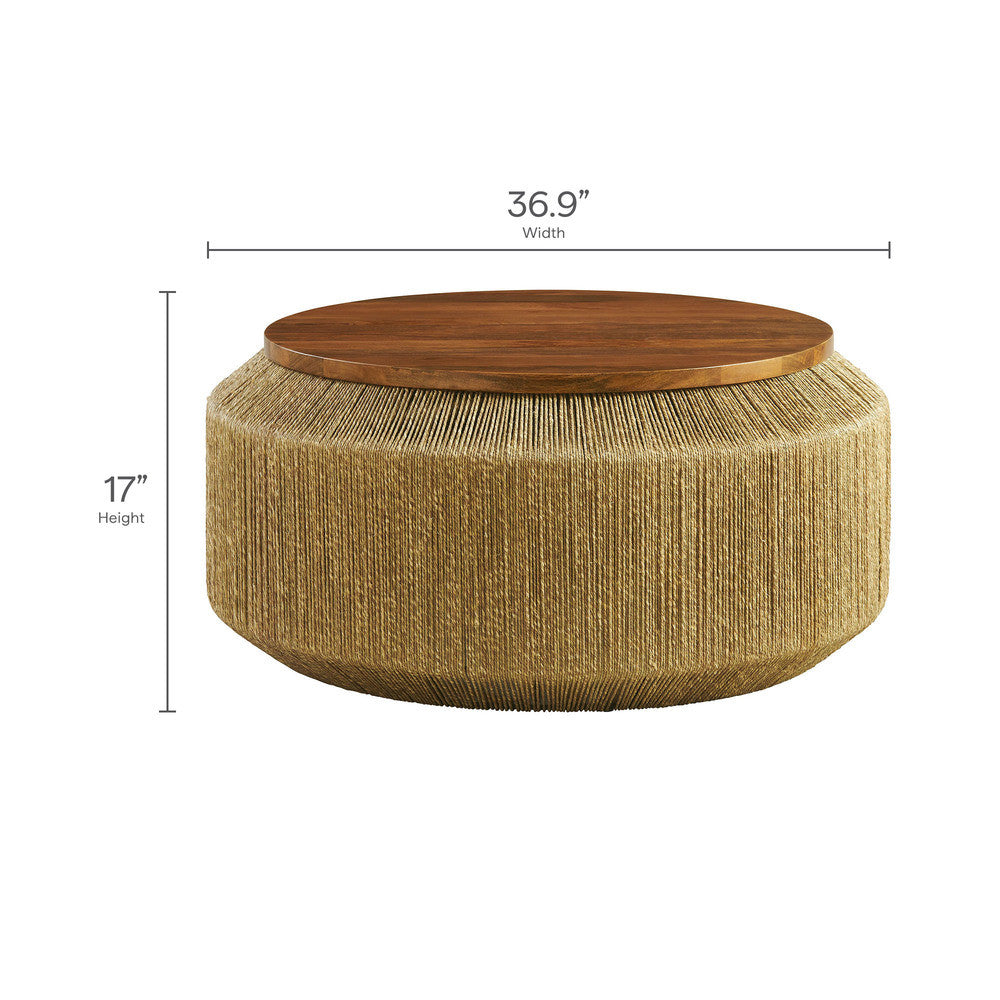 Maris Seagrass and Wood Coffee Table by Modway  1