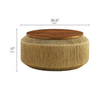 Maris Seagrass and Wood Coffee Table by Modway  1