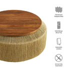 Maris Seagrass and Wood Coffee Table by Modway  2