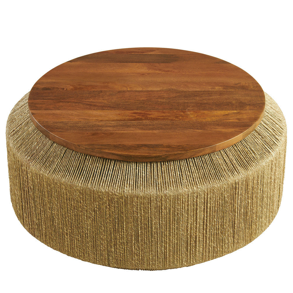 Maris Seagrass and Wood Coffee Table by Modway  3