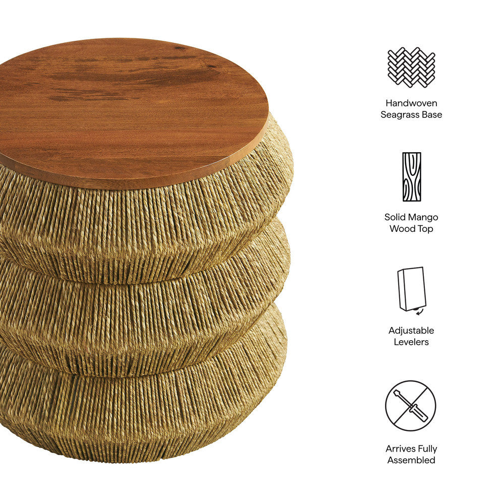 Maris Seagrass and Wood End Table by Modway  2