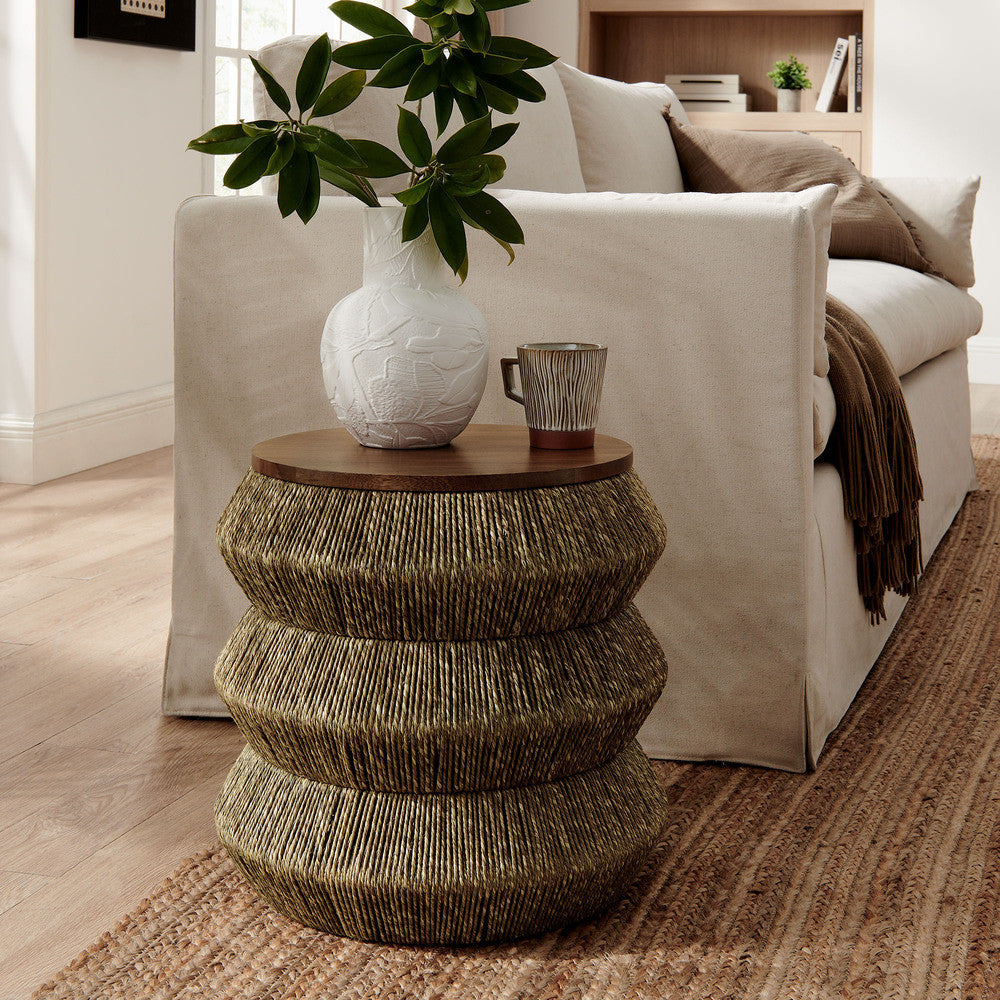 Maris Seagrass and Wood End Table by Modway  6