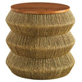 Modway EEI-7188-WAL-NAT Maris Seagrass and Wood End Table - Walnut Natural