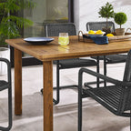 EEI-7073 Abacus 7-Piece Rectangular Outdoor Patio Aluminum Dining Table Set with Rattan Armchairs by Modway