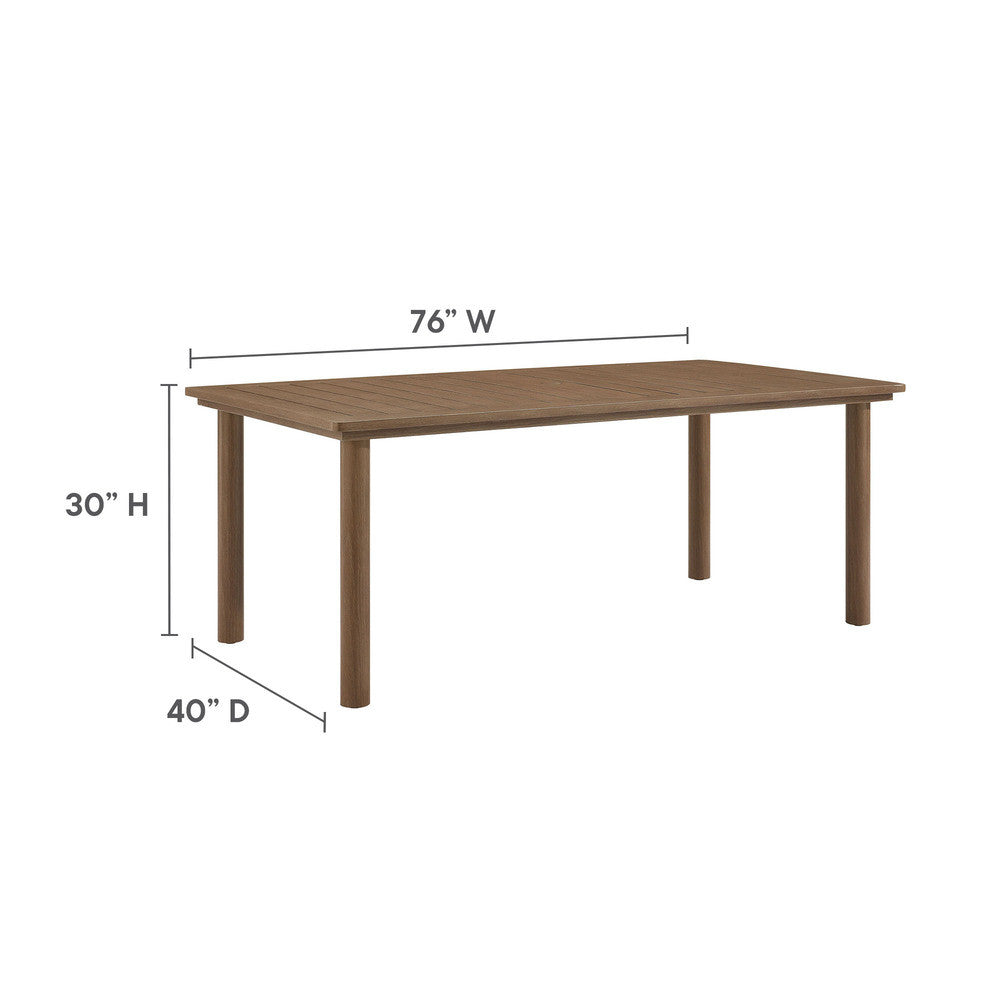 EEI-7073 Abacus 7-Piece Rectangular Outdoor Patio Aluminum Dining Table Set with Rattan Armchairs by Modway