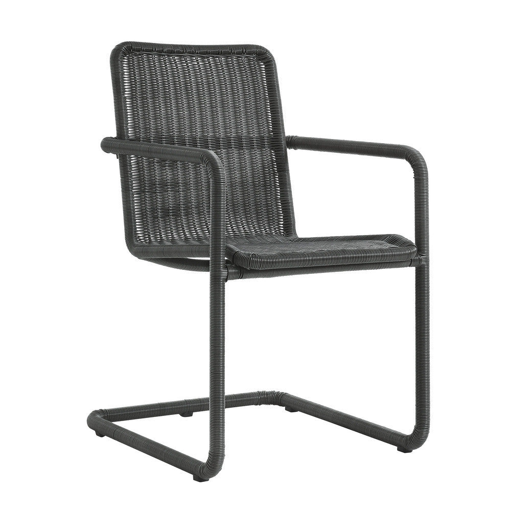 EEI-7073 Abacus 7-Piece Rectangular Outdoor Patio Aluminum Dining Table Set with Rattan Armchairs by Modway