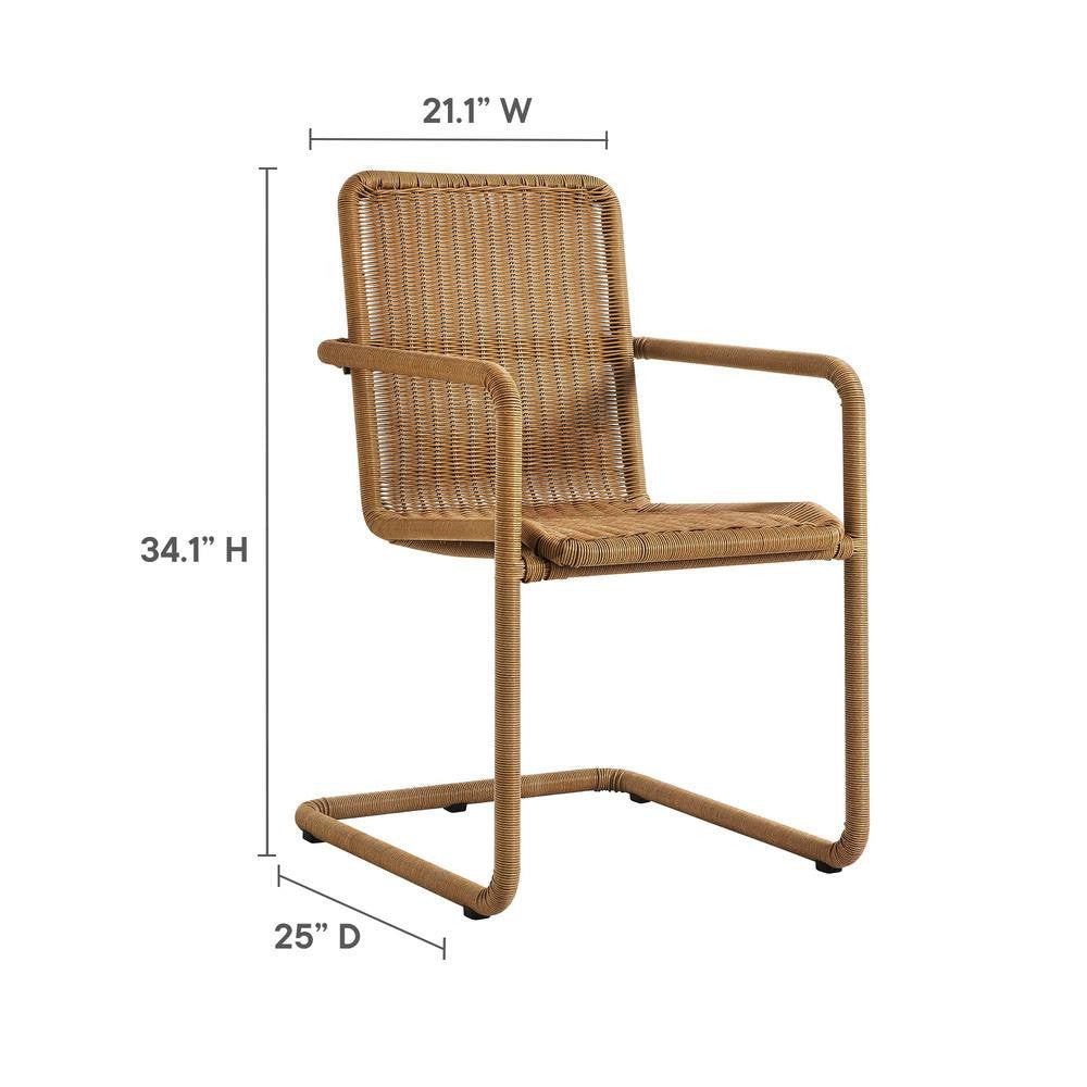 EEI-7014 Abacus Outdoor Patio Wicker Dining Chairs Set of 2 by Modway