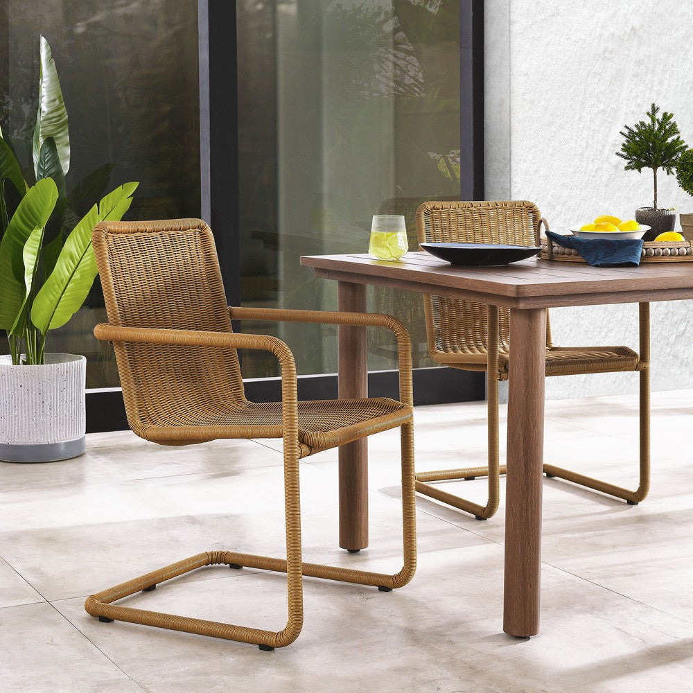 EEI-7014 Abacus Outdoor Patio Wicker Dining Chairs Set of 2 by Modway