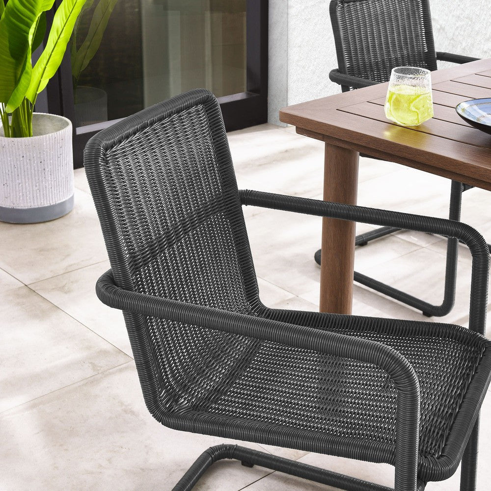EEI-7014 Abacus Outdoor Patio Wicker Dining Chairs Set of 2 by Modway