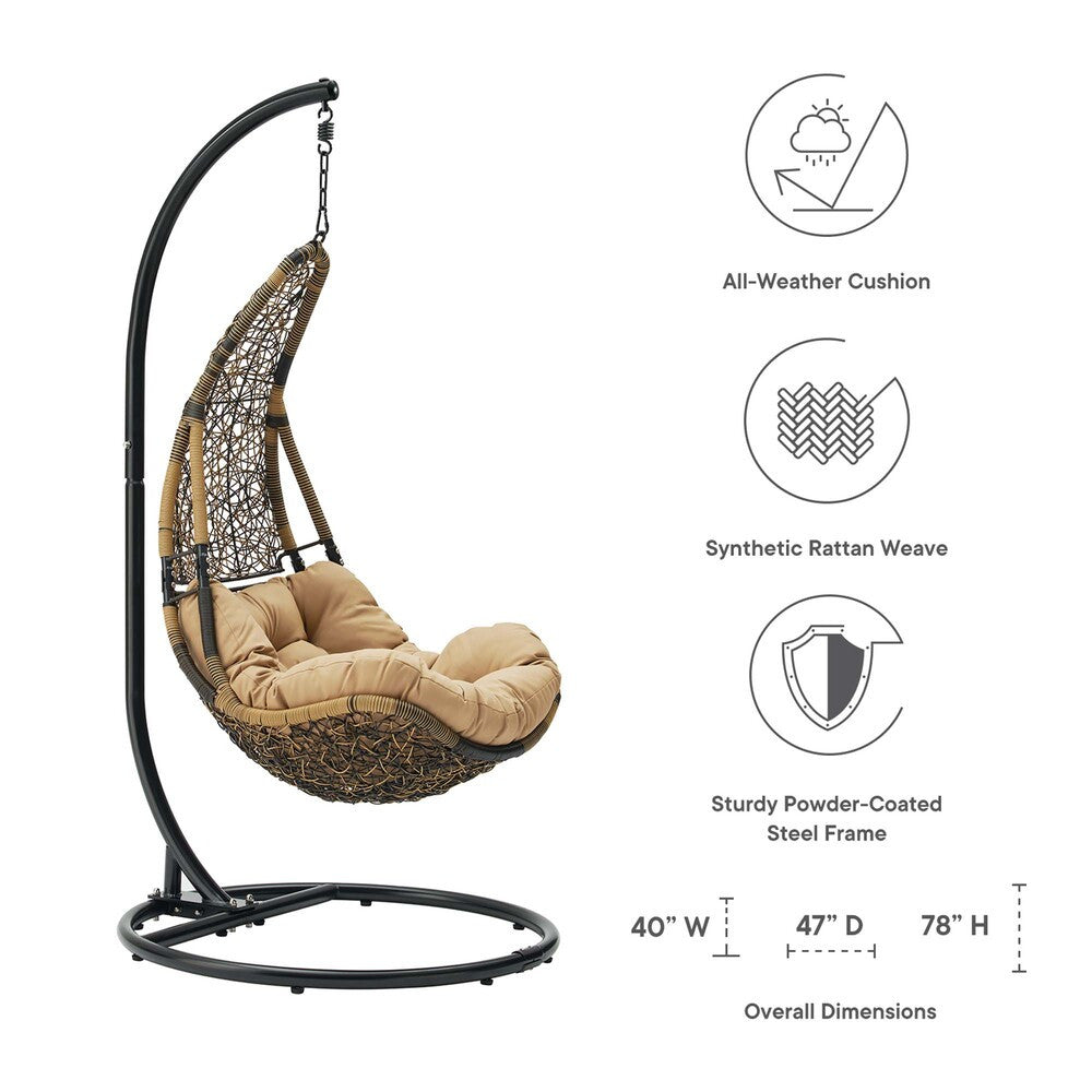 EEI-2276 Abate Wicker Rattan Outdoor Patio Swing Chair by Modway