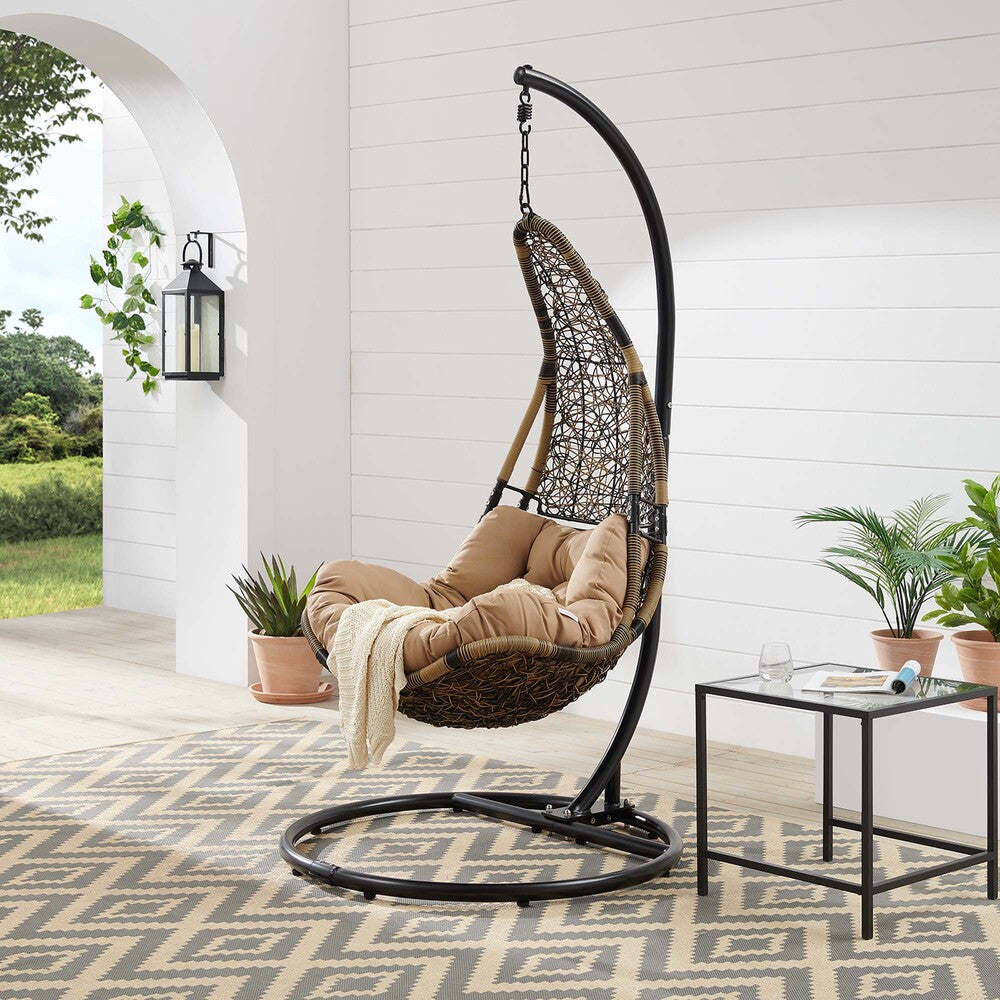 EEI-2276 Abate Wicker Rattan Outdoor Patio Swing Chair by Modway