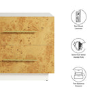 MOD-7159-WHI-BUR Abel 2-Drawer Burl Wood Nightstand by Modway