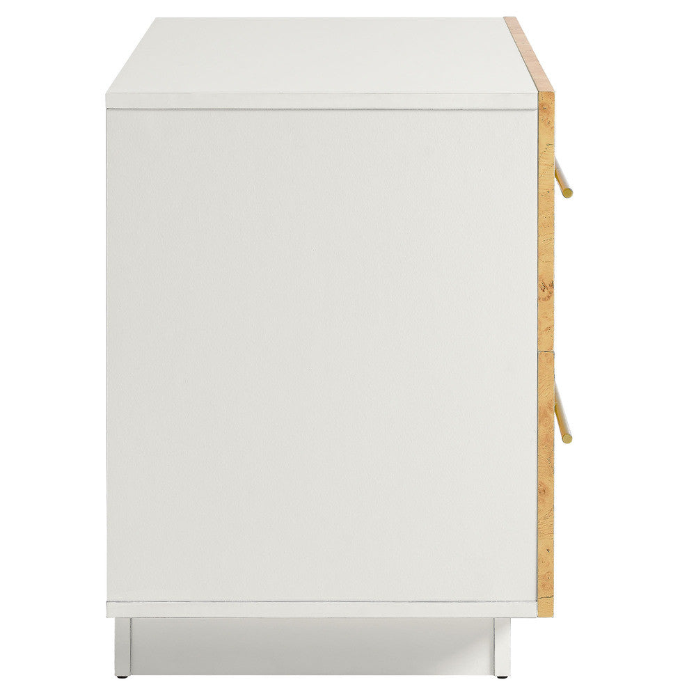 MOD-7159-WHI-BUR Abel 2-Drawer Burl Wood Nightstand by Modway