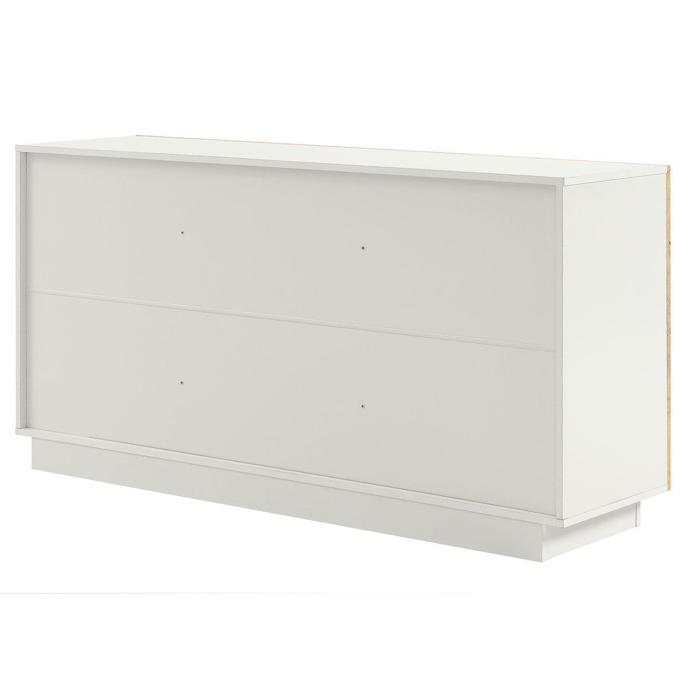 EEI-6848-WHI-BUR Abel 59 Inch Burl Wood Sideboard Buffet TV Stand by Modway