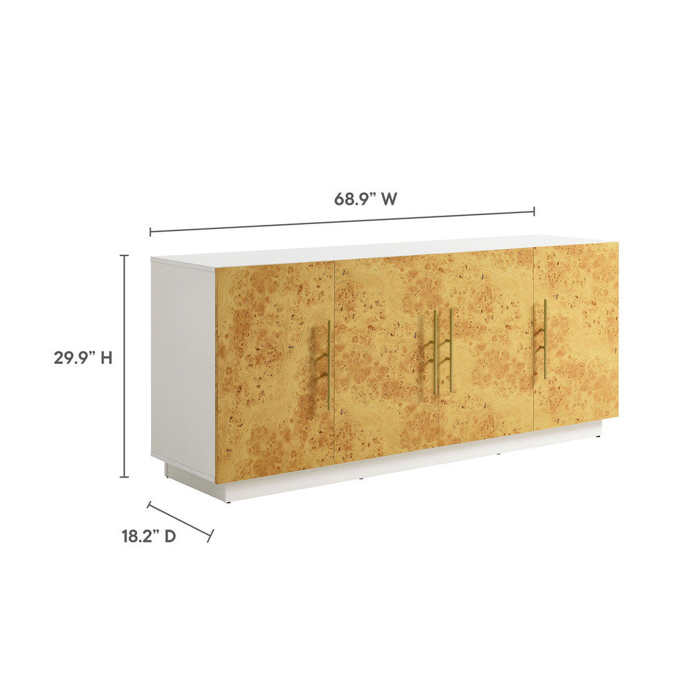 Modway Abel 69 Inch Burl Wood Sideboard Buffet TV Stand by Modway-EEI-6847-WHI-BUR