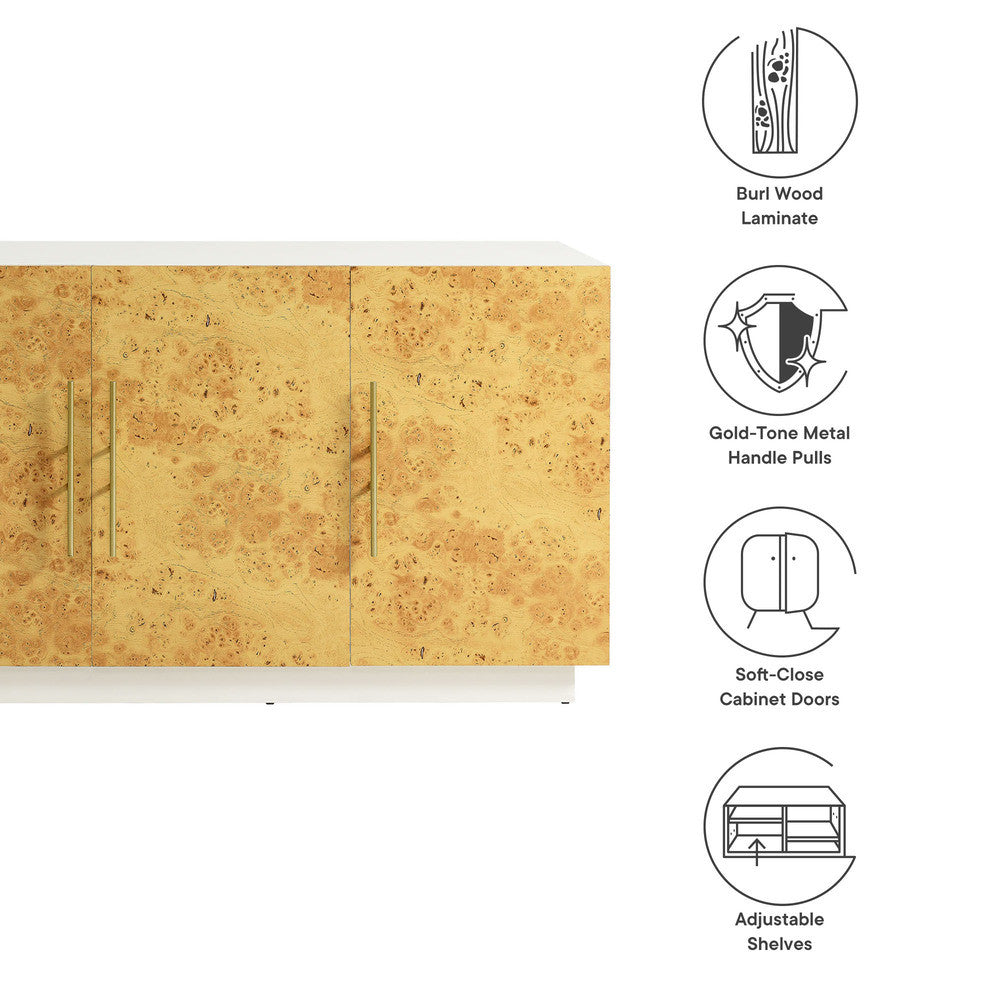 Modway Abel 69 Inch Burl Wood Sideboard Buffet TV Stand by Modway-EEI-6847-WHI-BUR