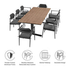 EEI-7151 Aeris 9-Piece Outdoor Patio Aluminum Dining Set by Modway
