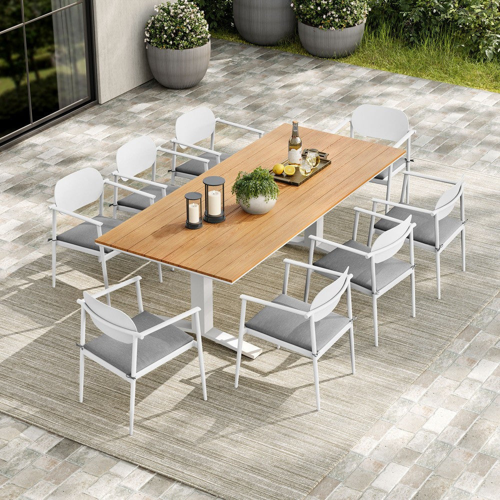 EEI-7151 Aeris 9-Piece Outdoor Patio Aluminum Dining Set by Modway