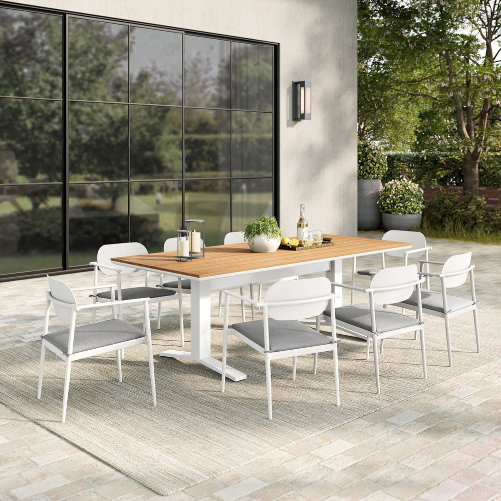 EEI-7151 Aeris 9-Piece Outdoor Patio Aluminum Dining Set by Modway