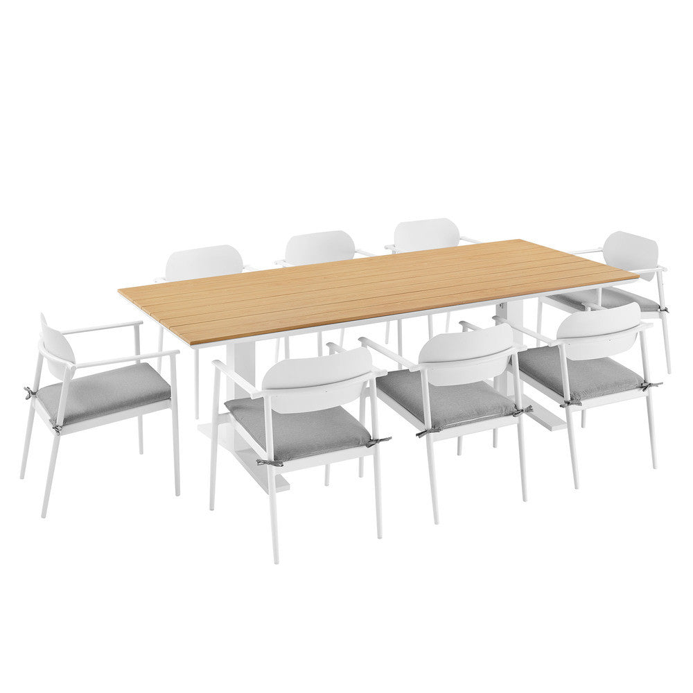 EEI-7151 Aeris 9-Piece Outdoor Patio Aluminum Dining Set by Modway