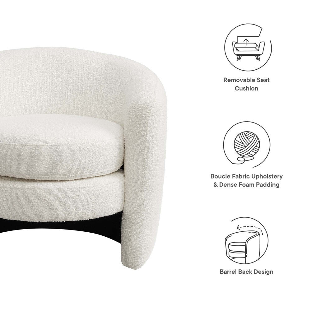 Modway Affinity Upholstered Boucle Fabric Curved Back Armchair by Modway-EEI-6666