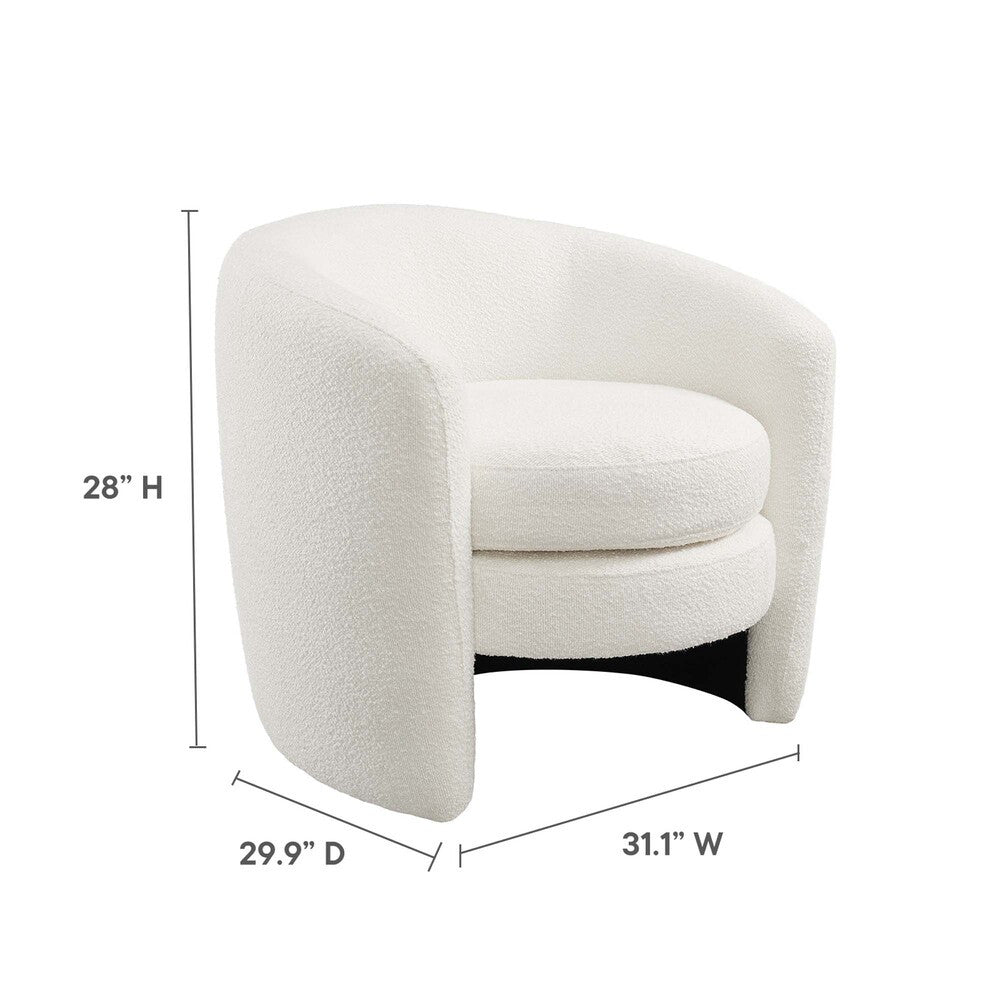 Modway Affinity Upholstered Boucle Fabric Curved Back Armchair by Modway-EEI-6666
