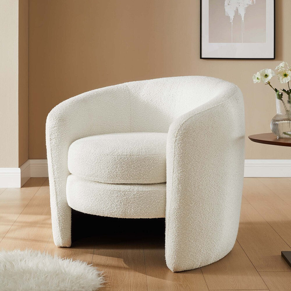 Modway Affinity Upholstered Boucle Fabric Curved Back Armchair by Modway-EEI-6666
