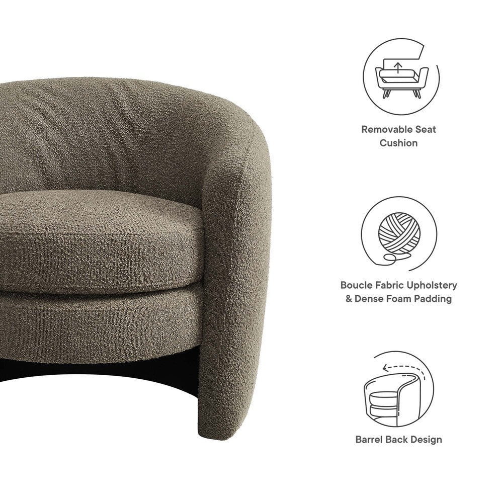 Modway Affinity Upholstered Boucle Fabric Curved Back Armchair by Modway-EEI-6666