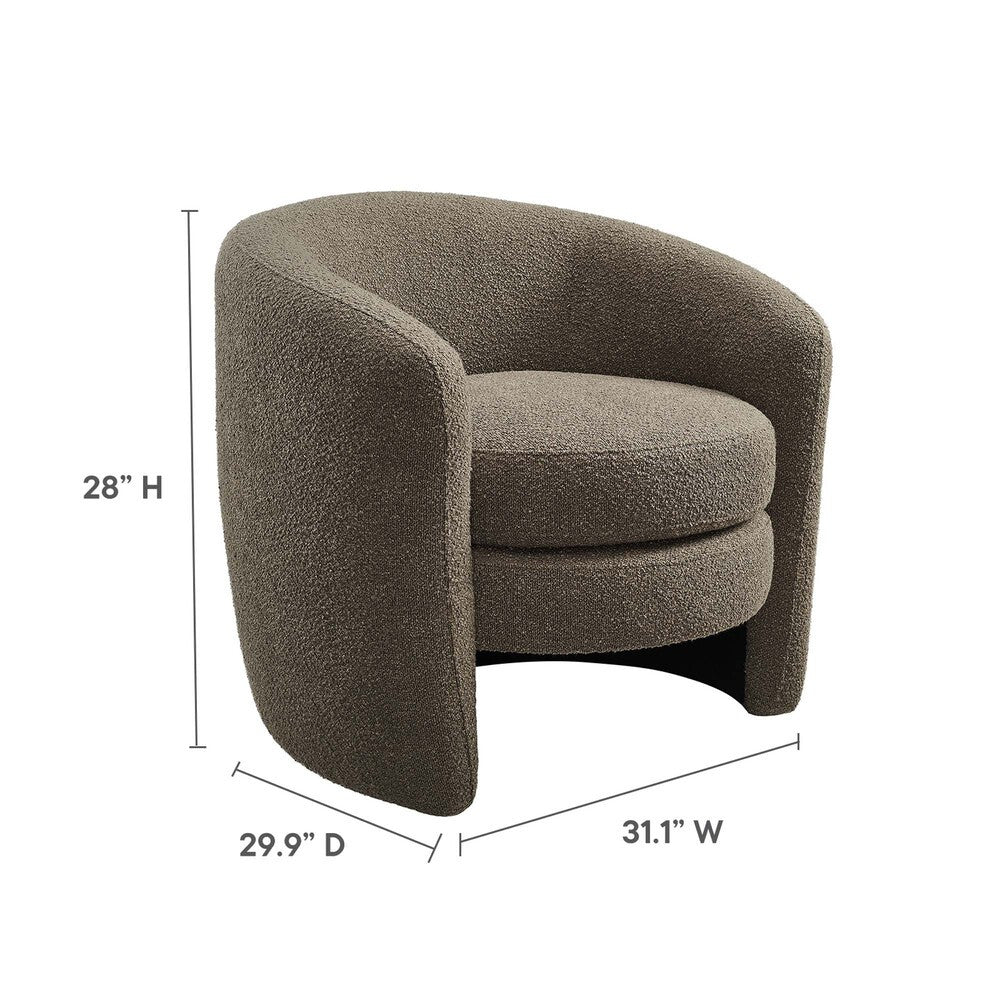 Modway Affinity Upholstered Boucle Fabric Curved Back Armchair by Modway-EEI-6666