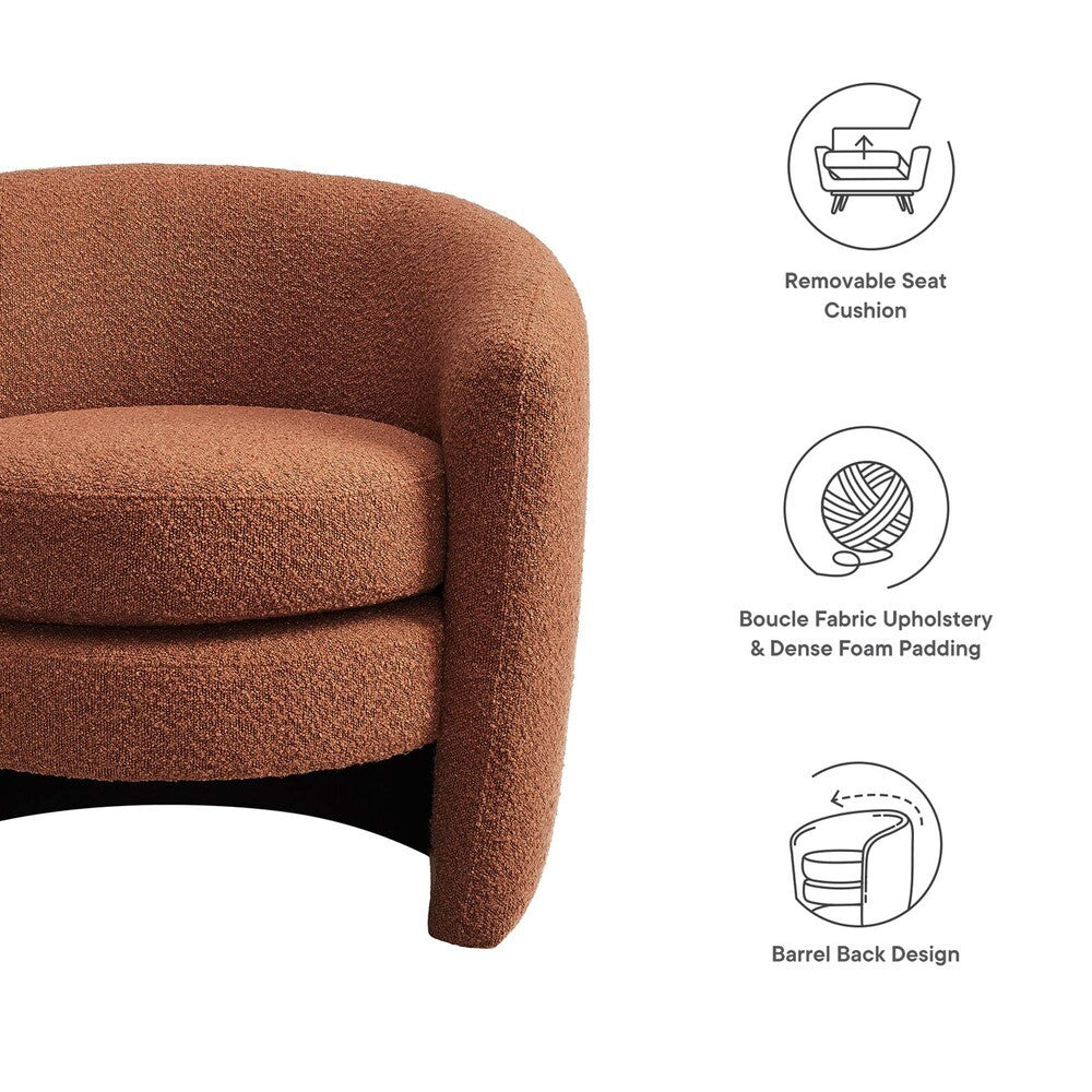 Modway Affinity Upholstered Boucle Fabric Curved Back Armchair by Modway-EEI-6666