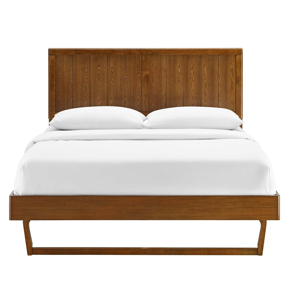 MOD-6617-WAL Alana Wood King Platform Bed With Angular Frame by Modway