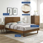 MOD-6617-WAL Alana Wood King Platform Bed With Angular Frame by Modway