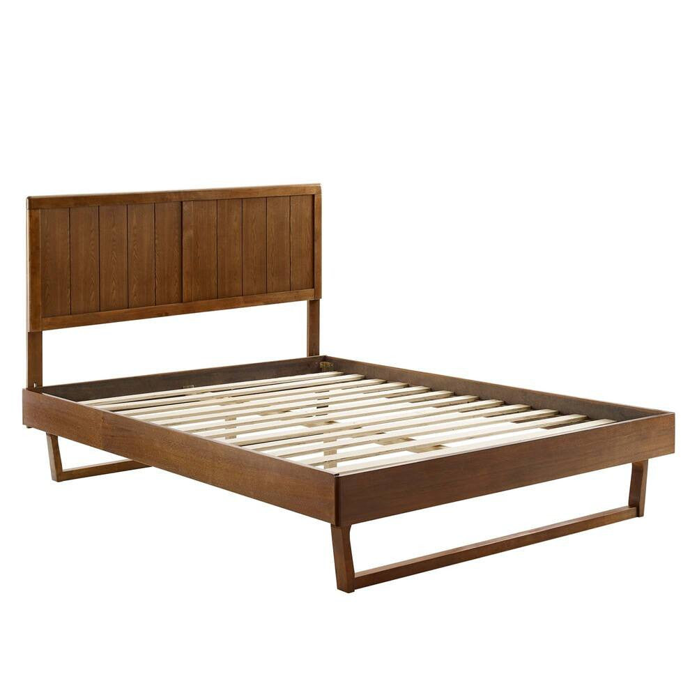 MOD-6378-WAL Alana Wood Queen Platform Bed With Angular Frame by Modway