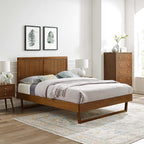 MOD-6618-WAL Alana Wood Twin Platform Bed With Angular Frame by Modway