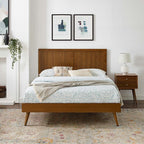 MOD-6621-WAL Alana Wood Twin Platform Bed With Splayed Legs by Modway