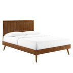 Modway MOD-6621-WAL Alana Wood Twin Platform Bed With Splayed Legs Walnut