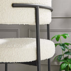 EEI-6520-IVO-BLK Albie Boucle Fabric Bar Stools Set of 2 by Modway