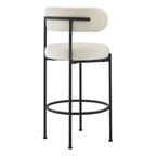 EEI-6520-IVO-BLK Albie Boucle Fabric Bar Stools Set of 2 by Modway