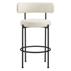 EEI-6520-IVO-BLK Albie Boucle Fabric Bar Stools Set of 2 by Modway