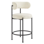 Modway Albie Boucle Fabric Counter Stools Set of 2 by Modway-EEI-6518-IVO-BLK