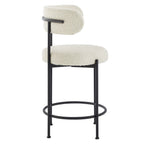 Modway Albie Boucle Fabric Counter Stools Set of 2 by Modway-EEI-6518-IVO-BLK