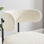EEI-6516-IVO-BLK Albie Boucle Fabric Dining Chairs Set of 2 by Modway