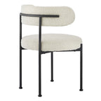 EEI-6516-IVO-BLK Albie Boucle Fabric Dining Chairs Set of 2 by Modway