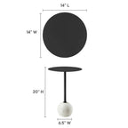 EEI-6606 Aliza Round White Marble Side Table by Modway
