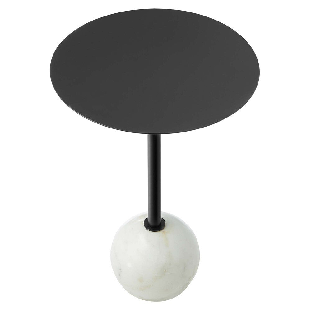 EEI-6606 Aliza Round White Marble Side Table by Modway