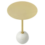 EEI-6606 Aliza Round White Marble Side Table by Modway