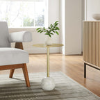 EEI-6606 Aliza Round White Marble Side Table by Modway