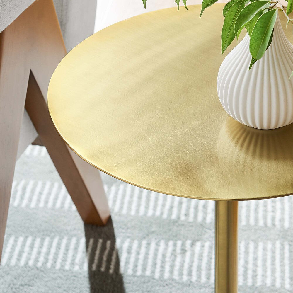 EEI-6606 Aliza Round White Marble Side Table by Modway