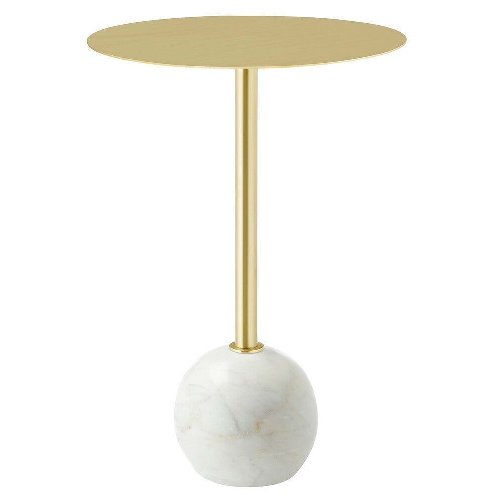 EEI-6606 Aliza Round White Marble Side Table by Modway