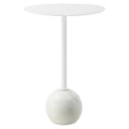 EEI-6606 Aliza Round White Marble Side Table by Modway
